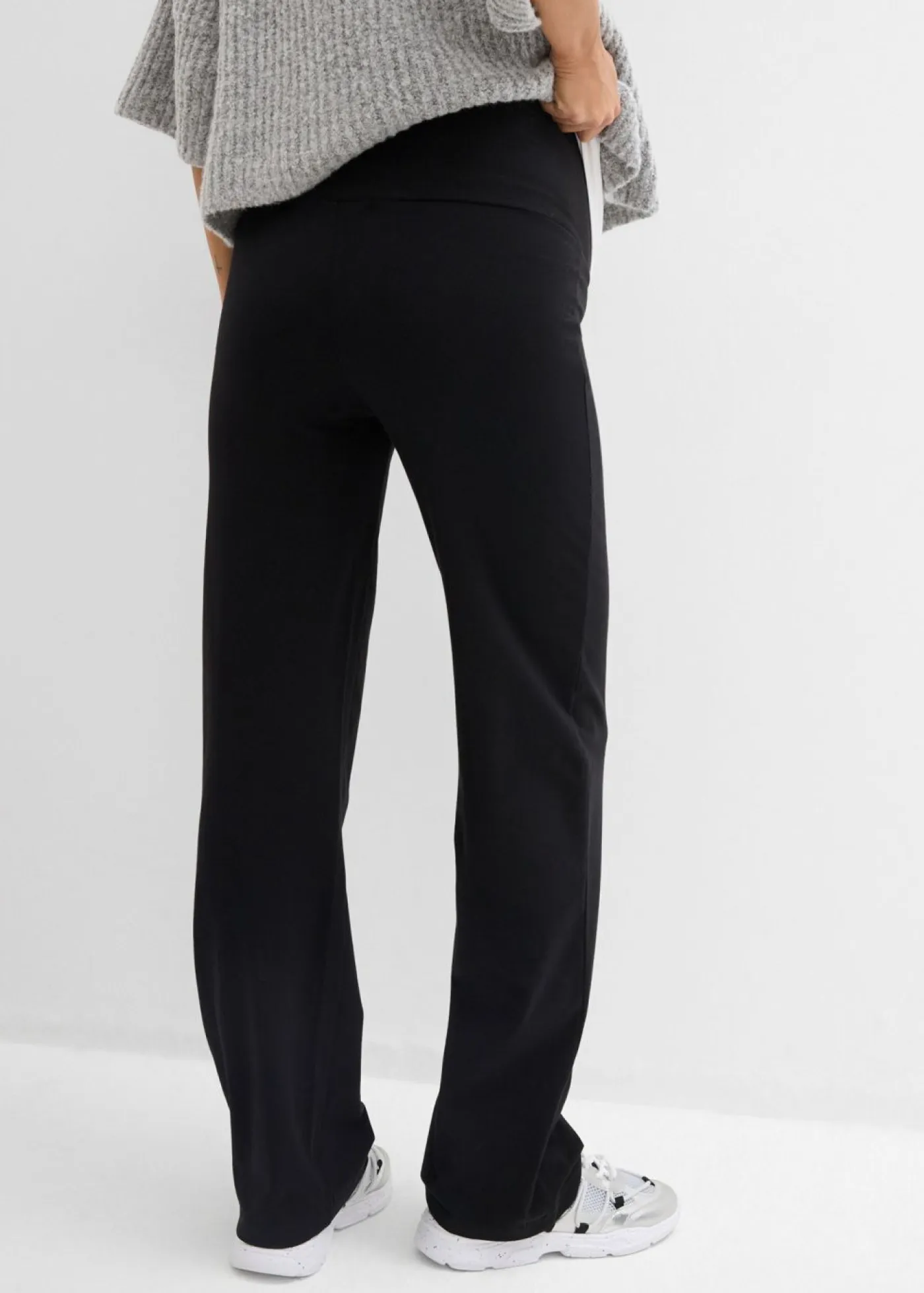 Mujer bonprix bonprix Pantalón de punto 2 en 1 con cinturilla doblada para durante y después del embarazo