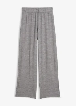 bonprix bonprix Pantalones>Pantalón de punto con aspecto de punto gris jaspeado moteado