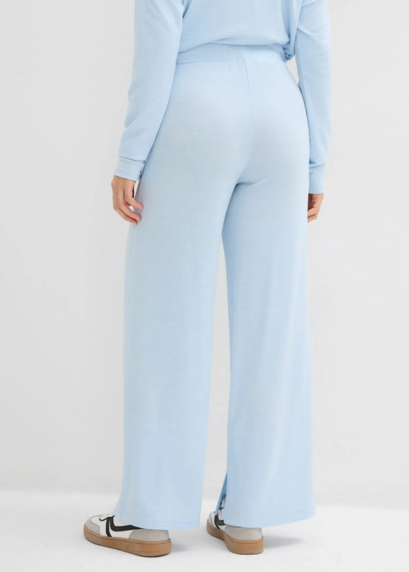 bonprix bonprix Pantalones>Pantalón de punto con aspecto de punto azul pálido moteado
