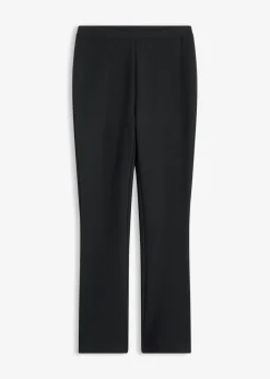 bonprix bonprix Pantalones>Pantalón de punto con efecto arrugado Negro