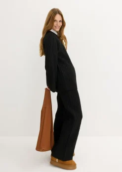 Mujer bonprix bonprix Pantalón de punto con patrón trenzado