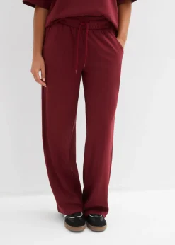 bonprix bonprix Pantalones>Pantalón de punto de interlock Rojo rubí