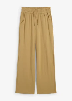 bonprix bonprix Pantalones>Pantalón de punto de interlock Marrón caqui