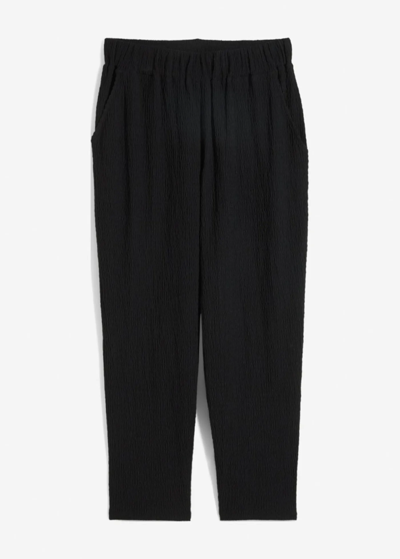bonprix bonprix Pantalones>Pantalón de punto de material estructurado Negro