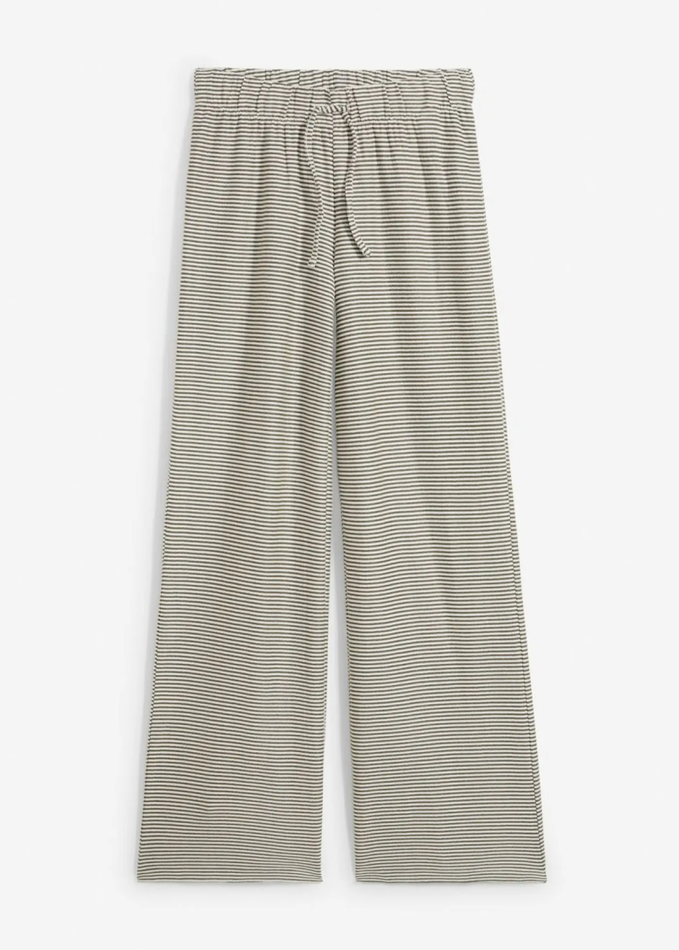 Mujer bonprix bonprix Pantalón de punto de mezcla de algodón con cordón y diseño de rayas