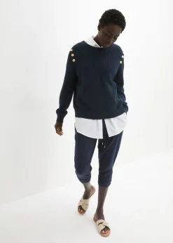 Mujer bonprix bonprix Pantalón de punto de mezcla de algodón