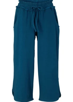bonprix bonprix Pantalones>Pantalón de punto de mezcla de algodón Azul petróleo
