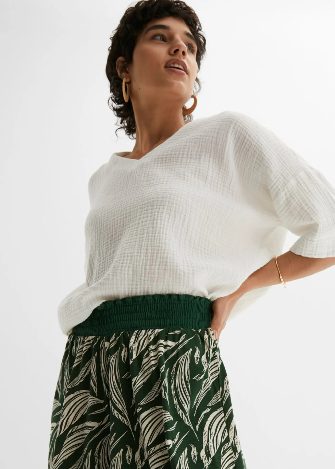 Mujer bonprix bonprix Pantalón de punto de mezcla de viscosa sostenible