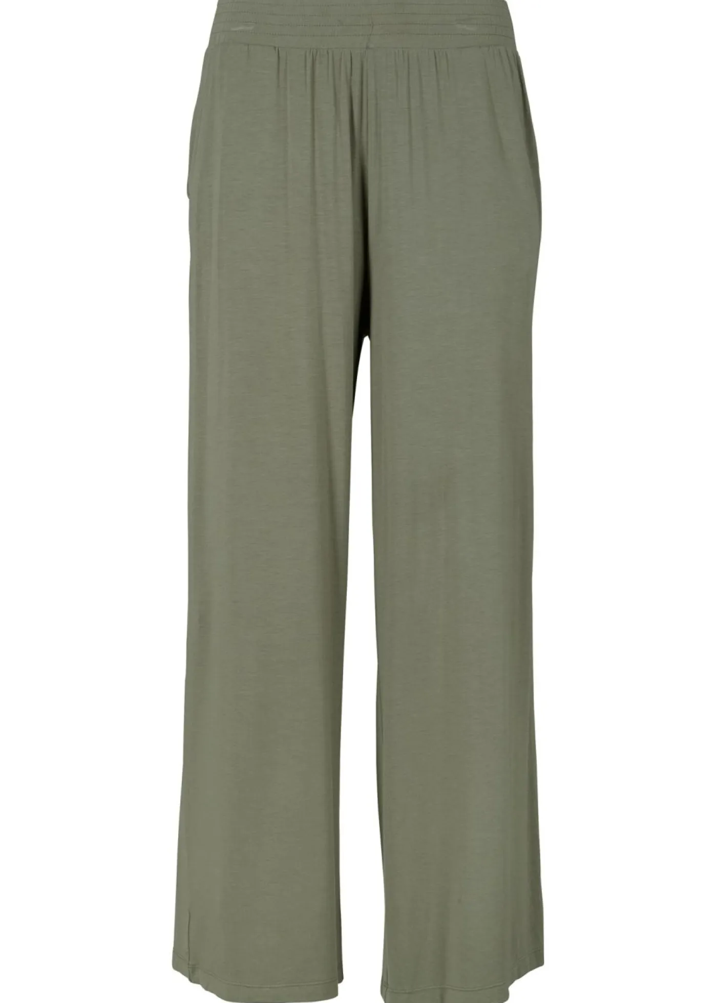 bonprix bonprix Pantalones|Novedades>Pantalón de punto de mezcla de viscosa fluida, largo 7/8 Verde oliva