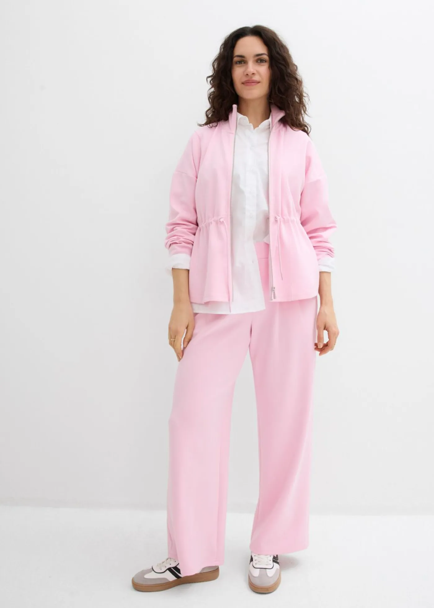bonprix bonprix Ropa Cómoda|Pantalones>Pantalón de punto de neopreno con pinzas rosa cristal