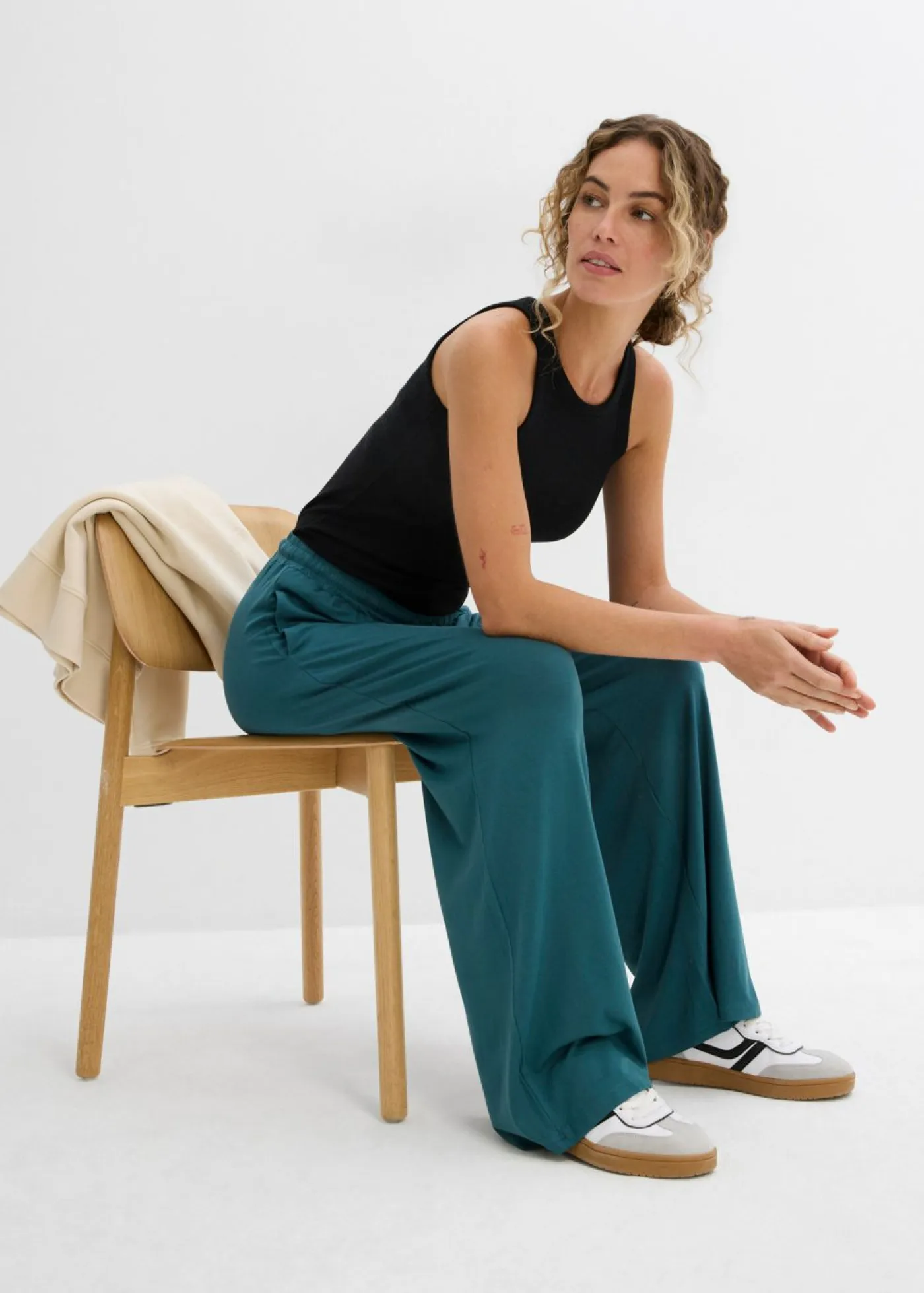 Mujer bonprix bonprix Pantalón de punto de viscosa fluida