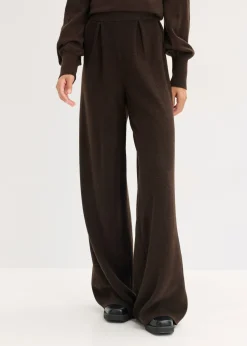 bonprix bonprix Pantalones>Pantalón de punto fino marrón oscuro moteado