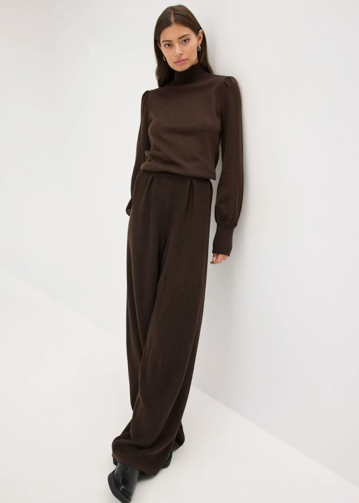 bonprix bonprix Pantalones>Pantalón de punto fino marrón oscuro moteado