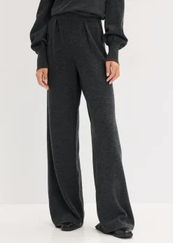 bonprix bonprix Pantalones>Pantalón de punto fino antracita jaspeado moteado