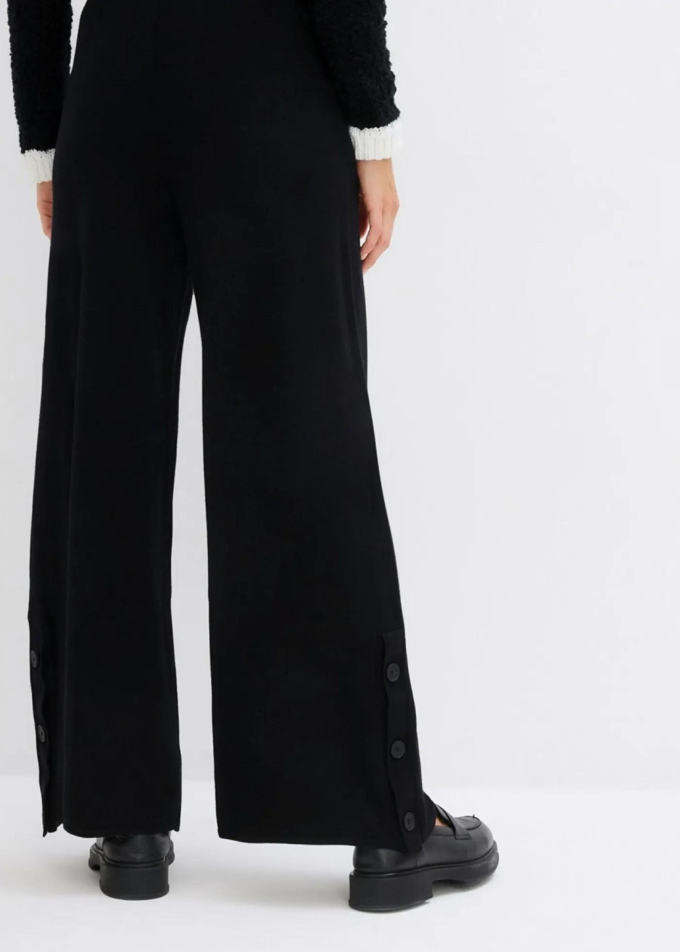 bonprix bonprix Pantalones>Pantalón de punto sin cierre Negro