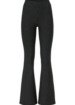 bonprix bonprix Pantalones>Pantalón de rayas Negro-gris con rayas verticales