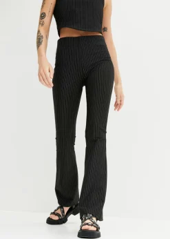 bonprix bonprix Pantalones>Pantalón de rayas Negro-gris con rayas verticales