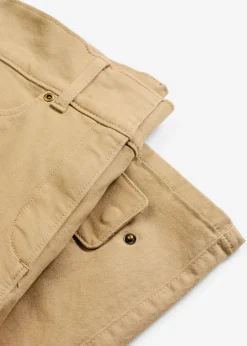 bonprix bonprix Pantalones>Pantalón de sarga con cintura alta Caqui claro