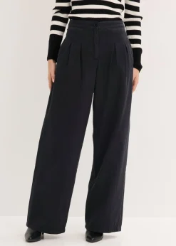 bonprix bonprix Esenciales|Pantalones>Pantalón de sarga de algodón puro Negro