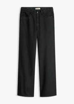 bonprix bonprix Pantalones|Tallas Pequeñas>Pantalón de sarga de algodón orgánico puro Negro