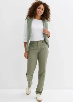 Mujer bonprix bonprix Pantalón de sarga de mezcla de algodón y elastano