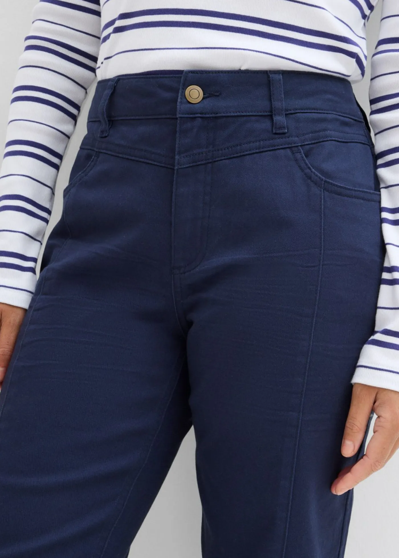 Mujer bonprix bonprix Pantalón de sarga de mezcla de algodón y elastano