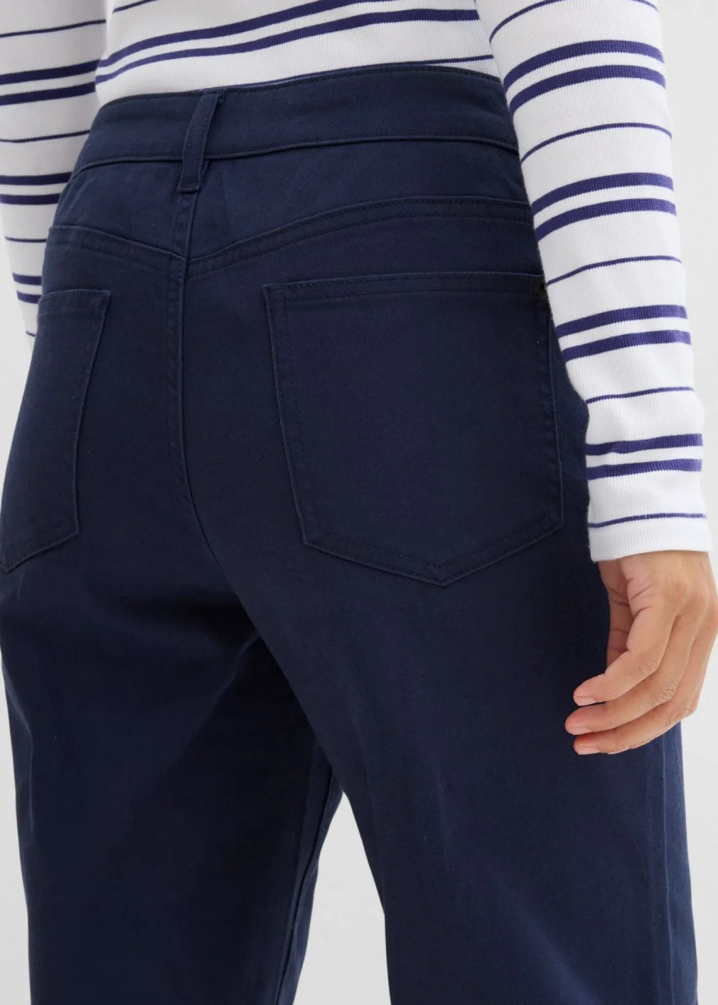 Mujer bonprix bonprix Pantalón de sarga de mezcla de algodón y elastano