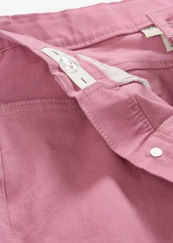 Niños bonprix bonprix Pantalón de sarga en mezcla de algodón elástico de largo cropped