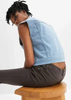 Mujer bonprix bonprix Pantalón de sarga en mezcla de algodón elástico