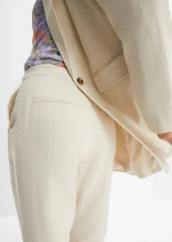 Mujer bonprix bonprix Pantalón de talle alto de mezcla de lino y viscosa