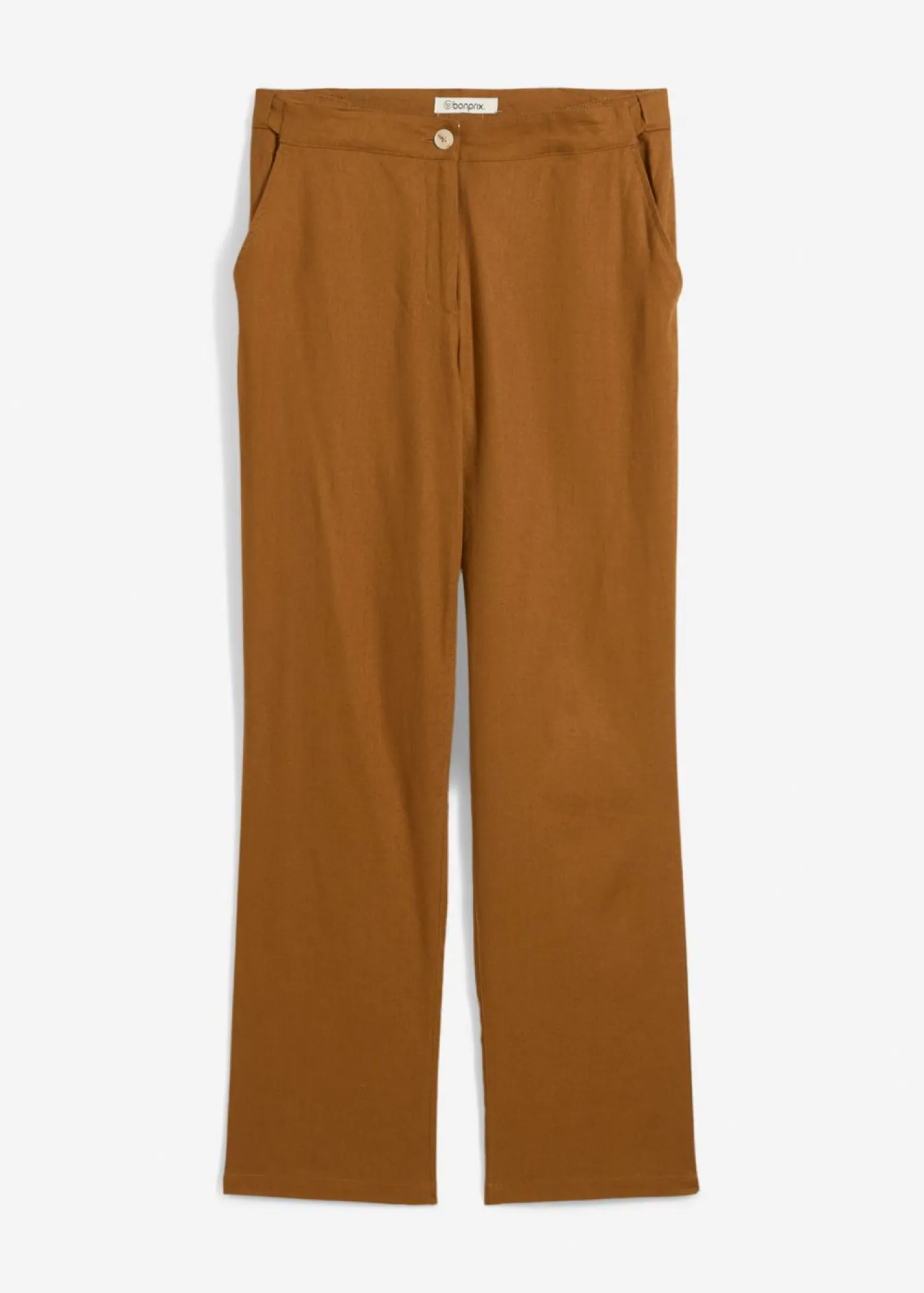 Mujer bonprix bonprix Pantalón de talle alto de mezcla de lino y viscosa