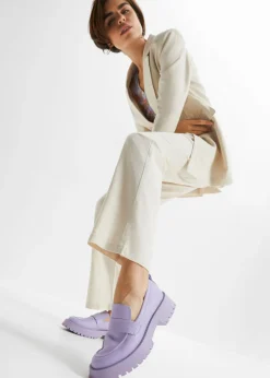 Mujer bonprix bonprix Pantalón de talle alto de mezcla de lino y viscosa