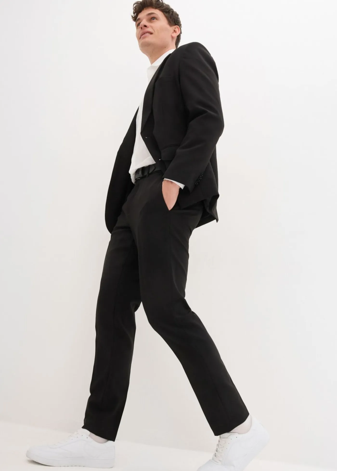 bonprix bonprix Trajes|Pantalones>Pantalón de traje con corte entallado Negro