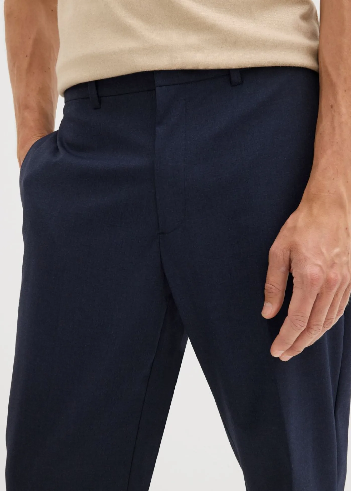 bonprix bonprix Trajes|Pantalones>Pantalón de traje con corte informal azul marino moteado