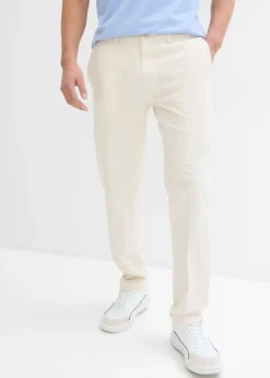 Hombre bonprix bonprix Pantalón de traje con lino y corte recto