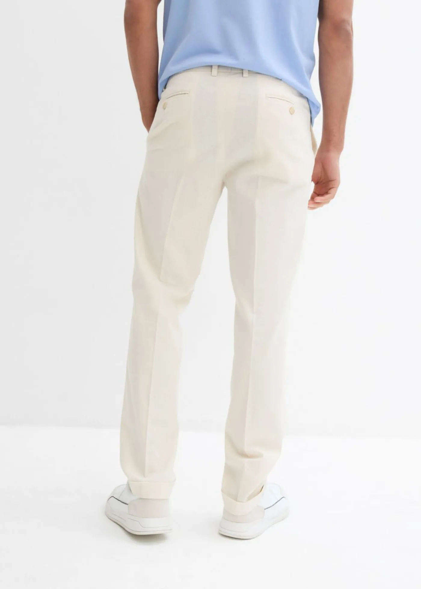 Hombre bonprix bonprix Pantalón de traje con lino y corte recto