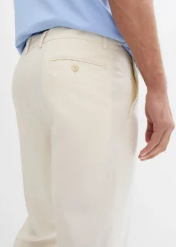Hombre bonprix bonprix Pantalón de traje con lino y corte recto