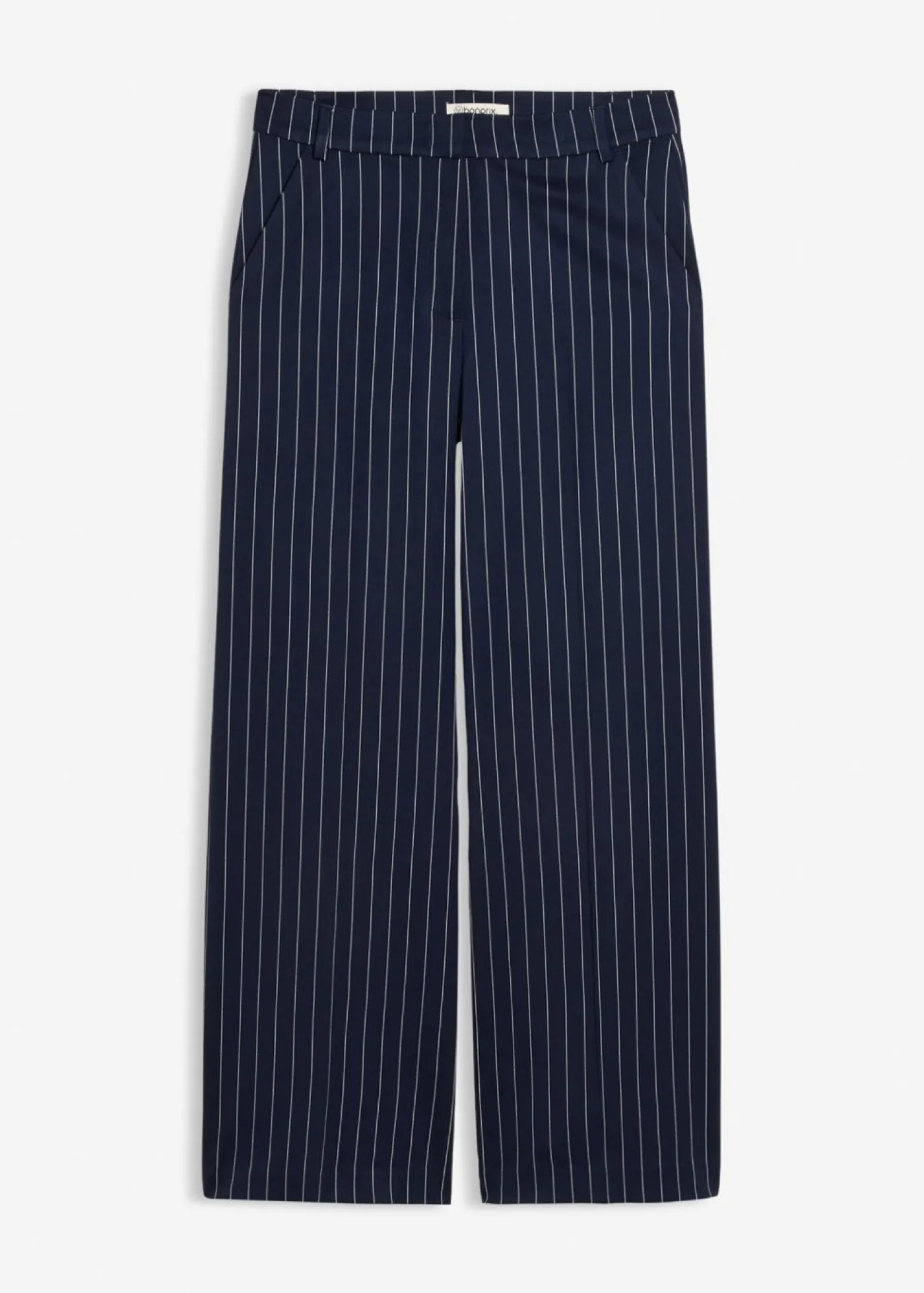 bonprix bonprix Pantalones|Novedades>Pantalón de traje con rayas azul marino/blanco lana con rayas