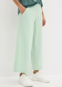 bonprix bonprix Ropa Deportiva|Pantalones>Pantalón deportivo con pernera ancha y material de secado rápido Verde pastel