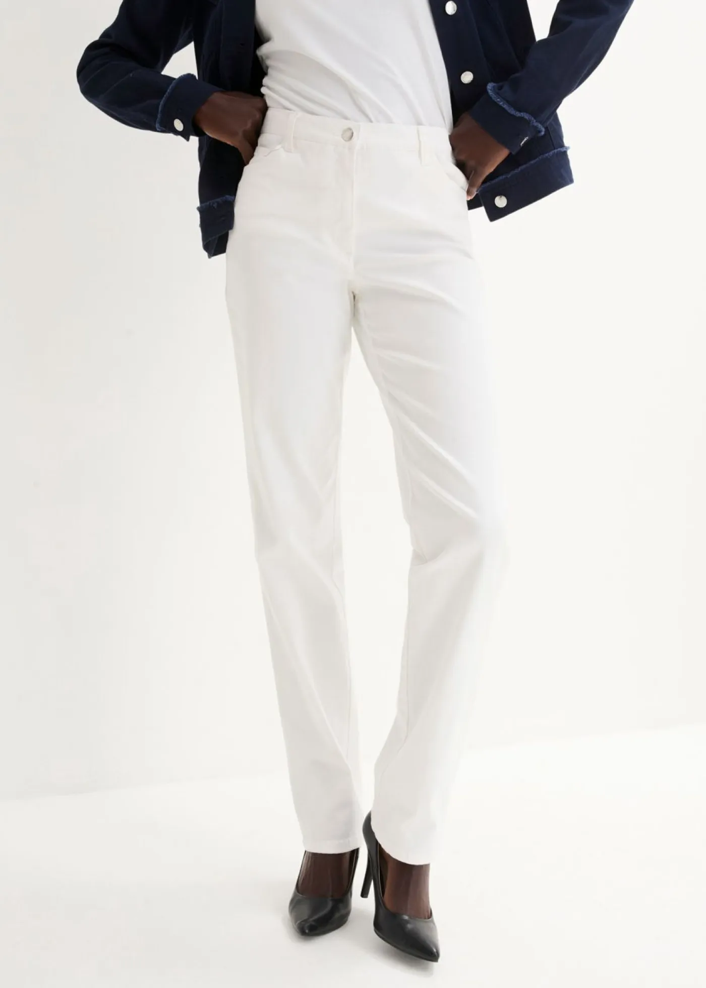 bonprix bonprix Pantalones|Tallas Pequeñas>Pantalón elástico Blanco