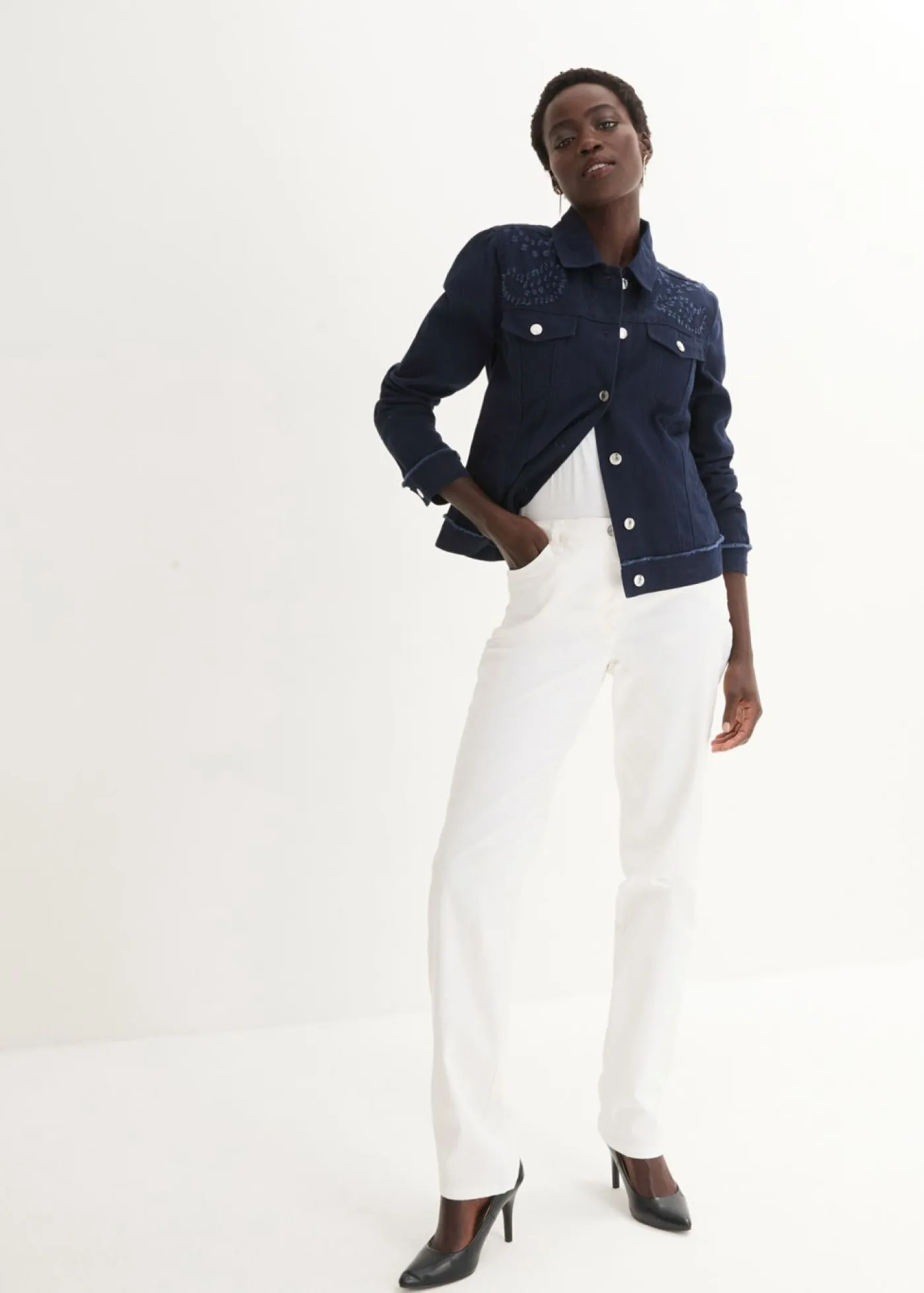 bonprix bonprix Pantalones|Tallas Pequeñas>Pantalón elástico Blanco