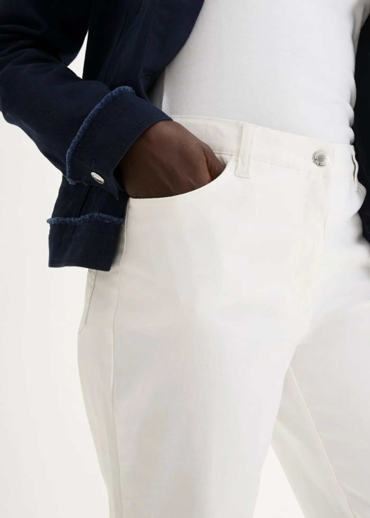 bonprix bonprix Pantalones|Tallas Pequeñas>Pantalón elástico Blanco