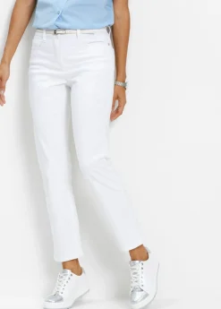 bonprix bonprix Pantalones>Pantalón elástico capri Blanco