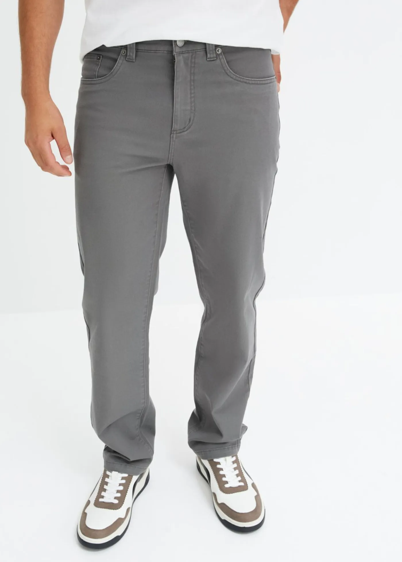 bonprix bonprix Básicos En Rebajas|Pantalones>Pantalón elástico, classic fit, straight Gris ahumado