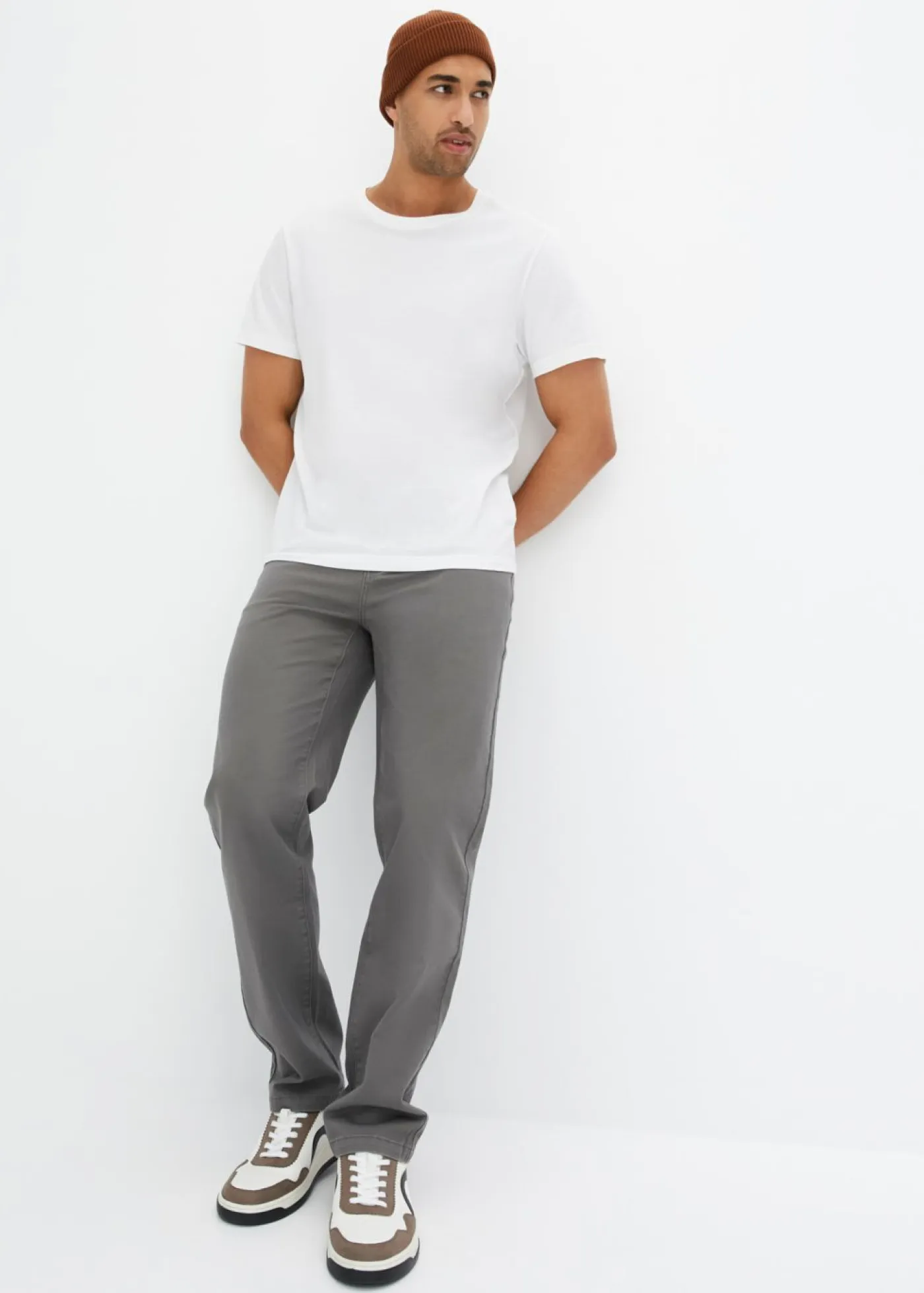 bonprix bonprix Básicos En Rebajas|Pantalones>Pantalón elástico, classic fit, straight Gris ahumado
