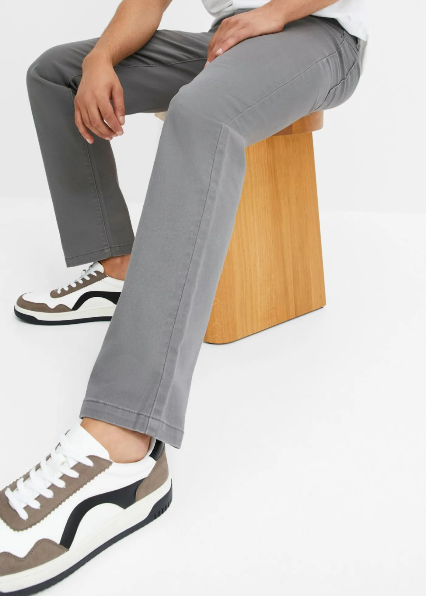 bonprix bonprix Básicos En Rebajas|Pantalones>Pantalón elástico, classic fit, straight Gris ahumado