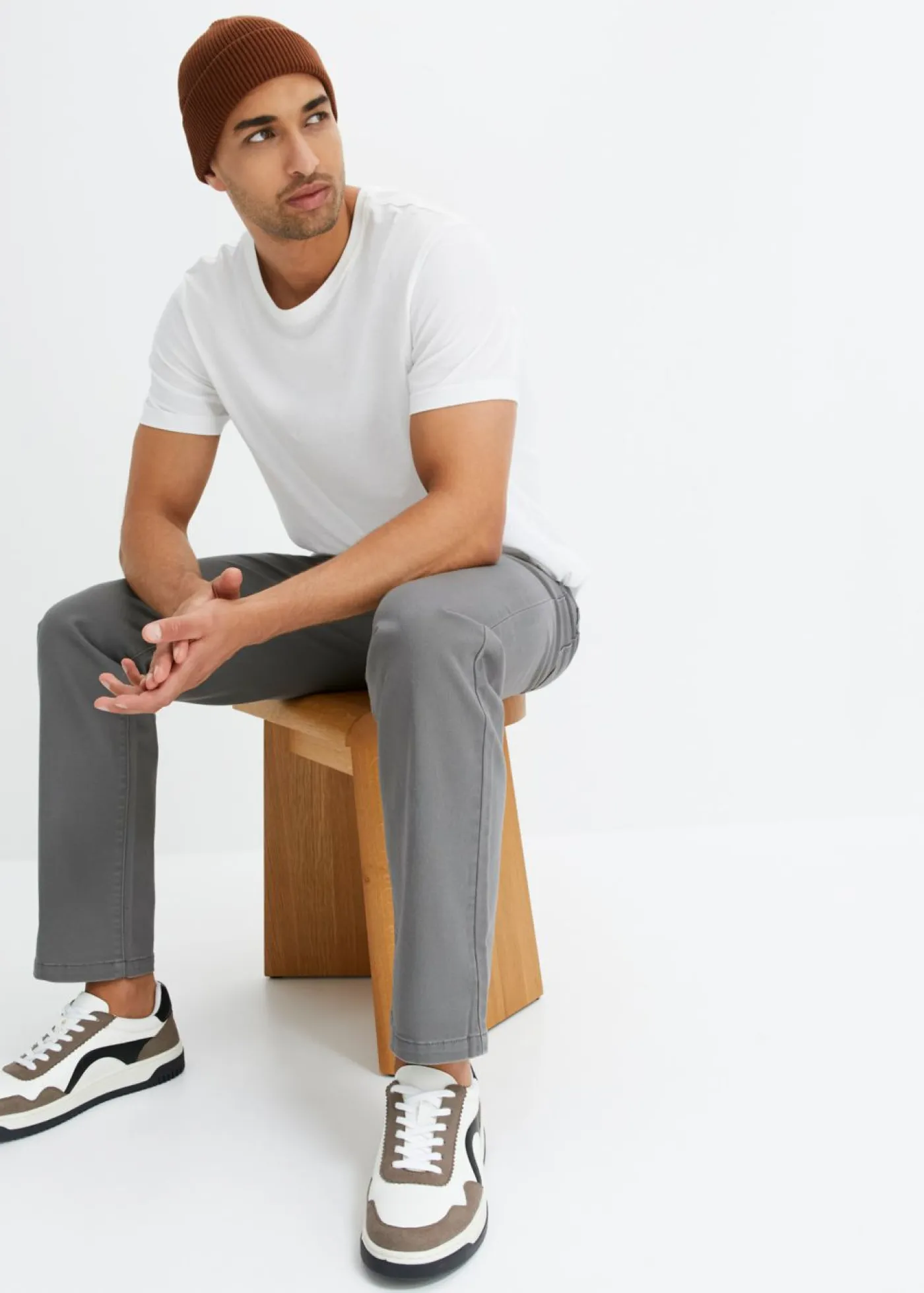 bonprix bonprix Básicos En Rebajas|Pantalones>Pantalón elástico, classic fit, straight Gris ahumado