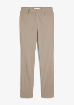 bonprix bonprix Pantalones|Tallas Pequeñas>Pantalón elástico con cintura antideslizante Marrón grisáceo