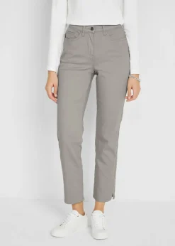 bonprix bonprix Pantalones>Pantalón elástico con perneras rectas, mid waist Plateado