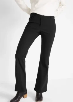bonprix bonprix Pantalones>Pantalón elástico con viscosa Negro